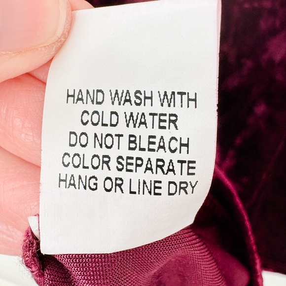 Magnolia South Crushed Velvet Babydoll Mini Dress Womens M Burgundy Y2K Grunge - Picture 8 of 8